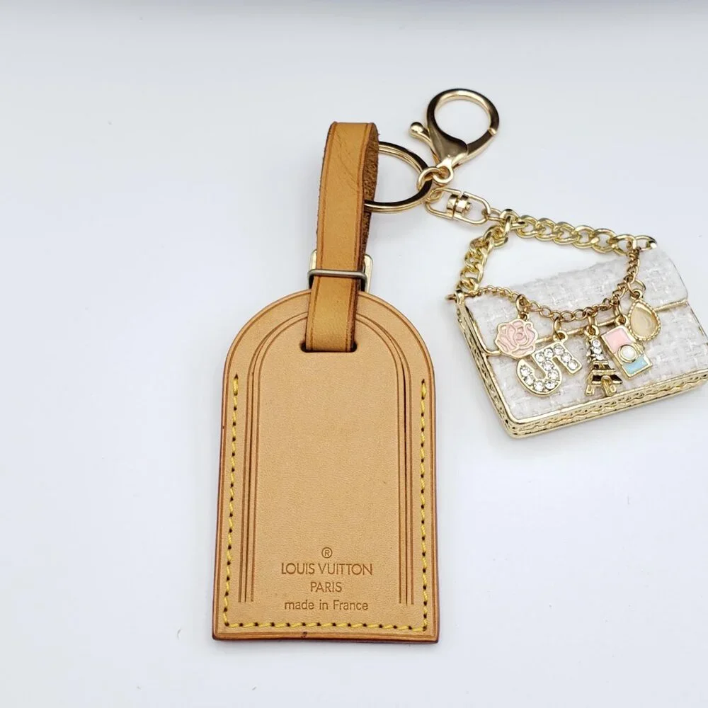 Authentic Louis Vuitton Luggage Nametag with Unbranded Keycharm